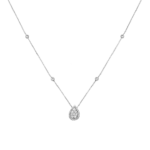 Diamond Pavé Teardrop Necklace in white gold