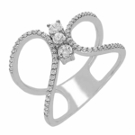 Bague diamant tendance Infinity 3 en or blanc 18 carats