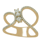 Infinity 3 Trendy Diamantring aus 750er Gelbgold