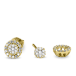 Funkelnder großer Doppelkranz-Ohrstecker in Gelbgold 18k groß