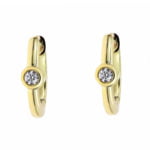 Classic Diamond hoop Earring in 18k yellow gold