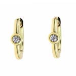 Klassischer Diamant-Creolen-Ohrring aus 750er Gelbgold