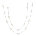 Beautiful Kishi Freshwater white Pearl Necklace multi strands