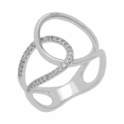 Trendy Diamond neuer Infinity Ring, 18K Weißgold