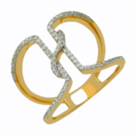 Trendy Diamond Infinity Ring, 18K yellow gold