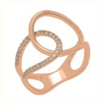 Trendy Diamond new Infinity Ring, 18K rose gold