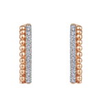 Orecchini alla moda con diamanti in oro rosa 18k