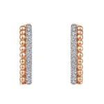 Boucle d'oreille diamants tendance en or rose 18 carats