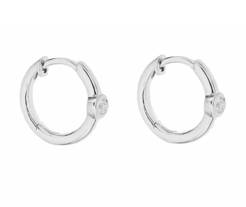 Classic Diamond Hoop Earring in 18k white gold – Bild 2