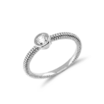 Solitaire Ring bezel setting 0.25ct Diamond in 18k White gold