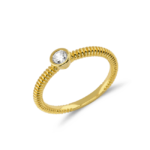 Solitaire Ring bezel setting 0.15ct Diamond in 18k yellow gold