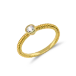 Bague solitaire serti clos Diamant 0.25ct en or jaune 18 carats