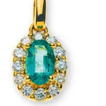 Royal Smaragde und Diamant Anhänger mit 18 Karat Gold