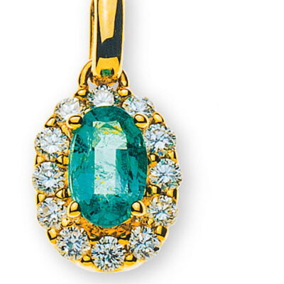 Royal Smaragde und Diamant Anhänger mit 18 Karat Gold