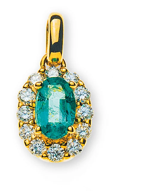 18KAFA1003SG Royal Collection Pendente con diamanti Green Emrald Royal Emeralds and Diamond Pendant with 18K Gold - immagine 1