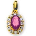 Rubin- und Diamantanhänger im Royal-Stil mit 18 Karat Gold