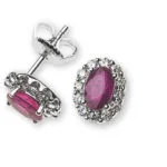 Rubin- und Diamantohrringe im Royal Style mit 18 Karat Weißgold