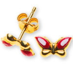 Red Butterfly Earring in 750 gold
