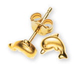 Boucle d'oreille bébé dauphin en or 750