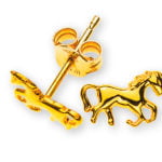 Boucle d'oreille Golden Horse en or 750