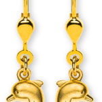 Boucle d'oreille bébé dauphin en or 750
