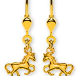 Orecchino Principessa a forma di Cavallo in oro 750