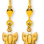Boucle d'oreille papillon tendance en or 750