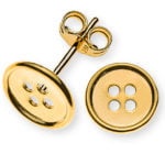 Boucle d'oreille bouton 8mm en or 750