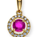 Elegant Style Ruby & Diamond Pendant with 18K Gold