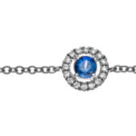 Elegant Style Blue Sapphire and  Diamond Bracelet with 18K white Gold
