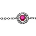 Bracelet rubis et diamants de style élégant avec or blanc 18 carats