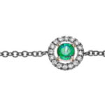 Elegant Style Emerald & Diamond  Bracelet with 18K white Gold