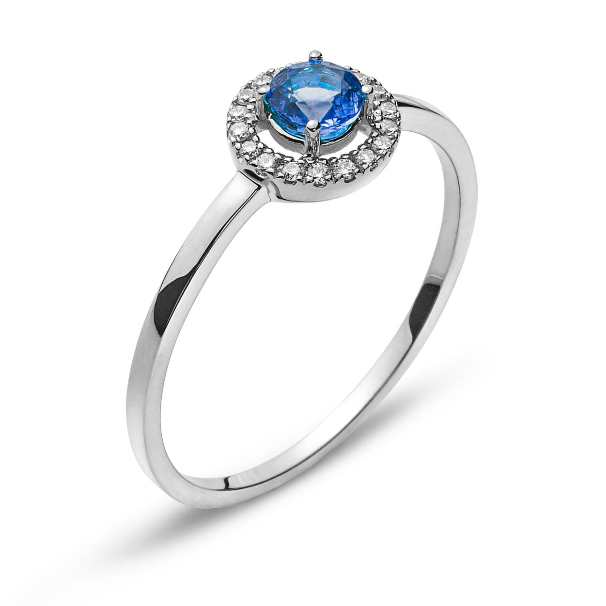 Ring met Saffier en Diamant 14k goud | Young & Free Jewelry