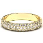 Bague multi-rangs en or blanc 18 carats pavée de diamants