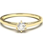 Bagues Solitaire de Fiançailles Hexagone Or 18K