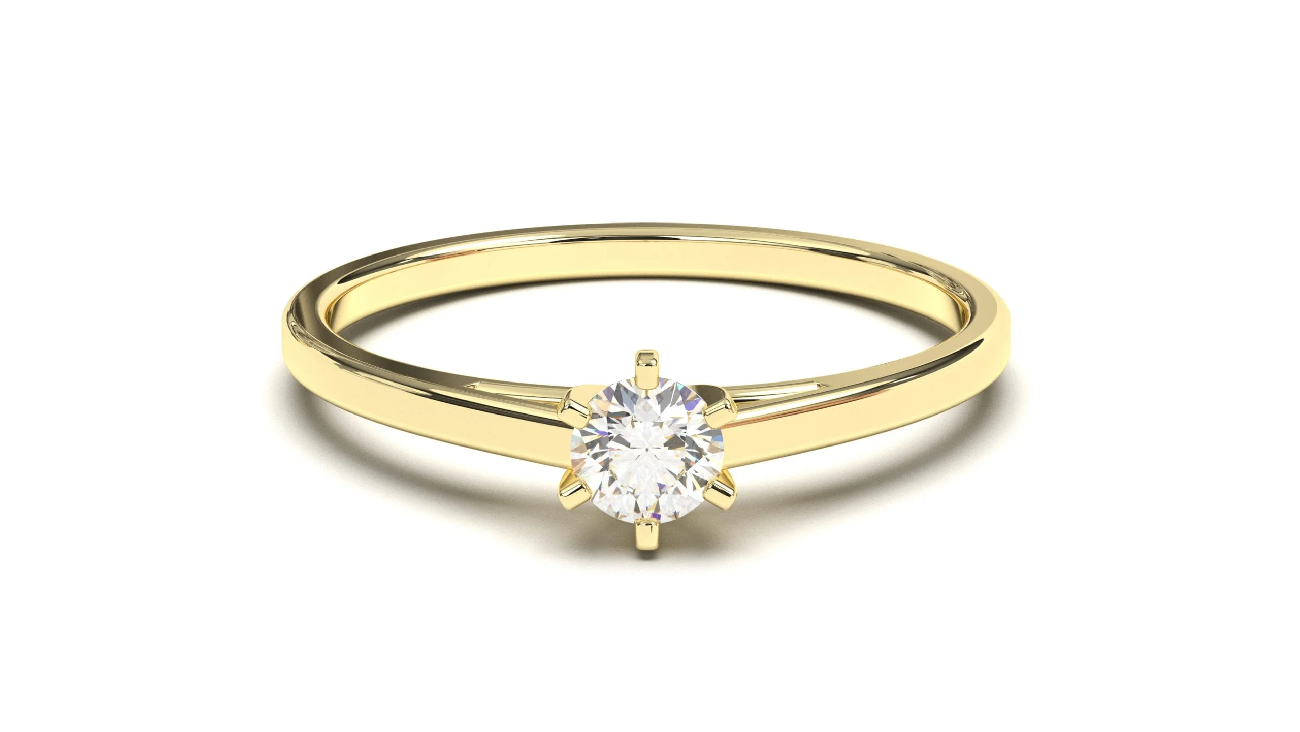 Hexagon Engagement Solitaire Rings 18K Gold – Bild 1