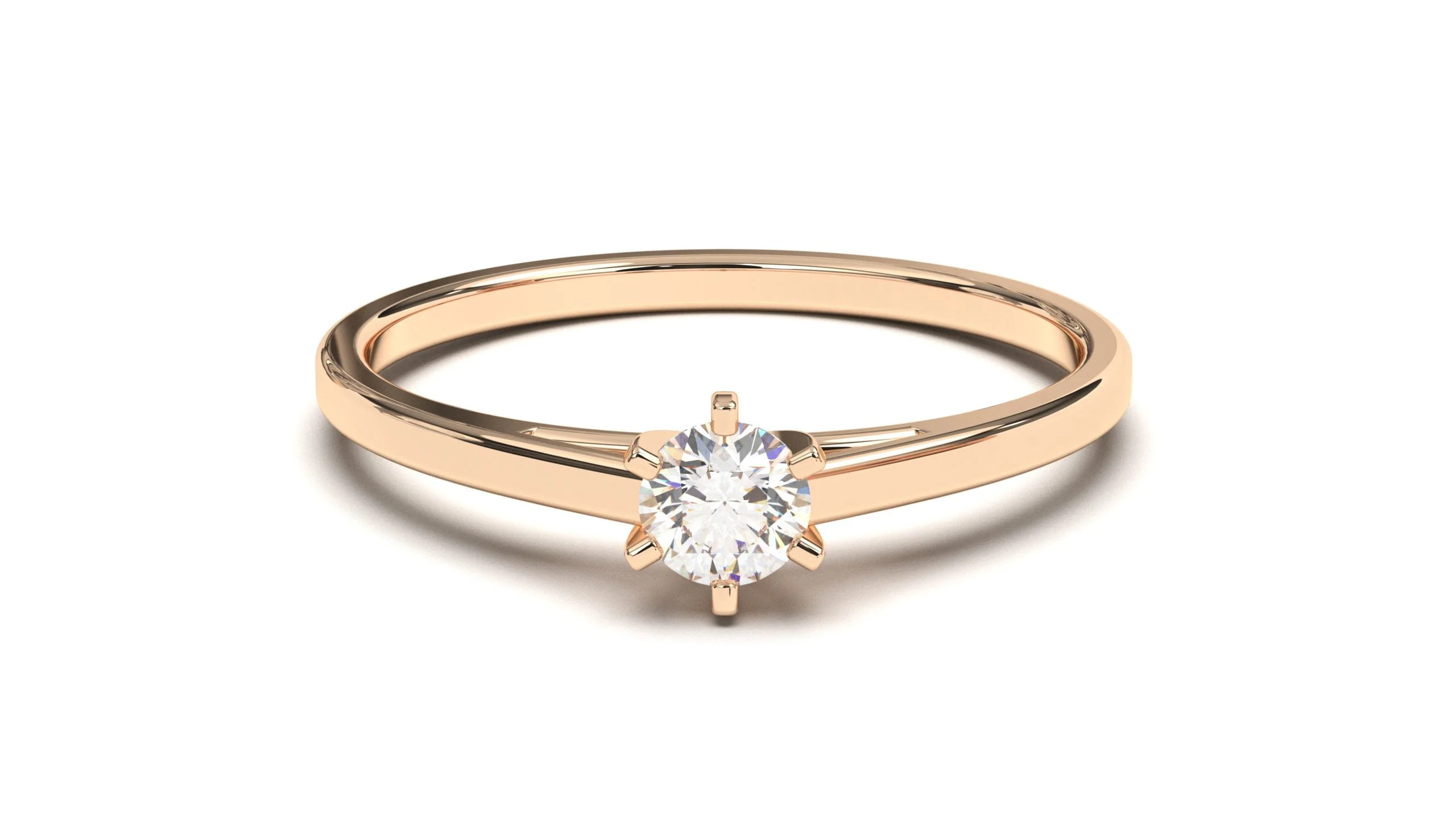 Hexagon Engagement Solitaire Rings 18K Gold – Bild 2