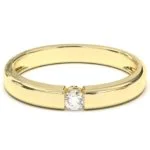 Runder Diamant-Verlobungsring im Brillantschliff, funkelnd in 18 Karat Gold.
