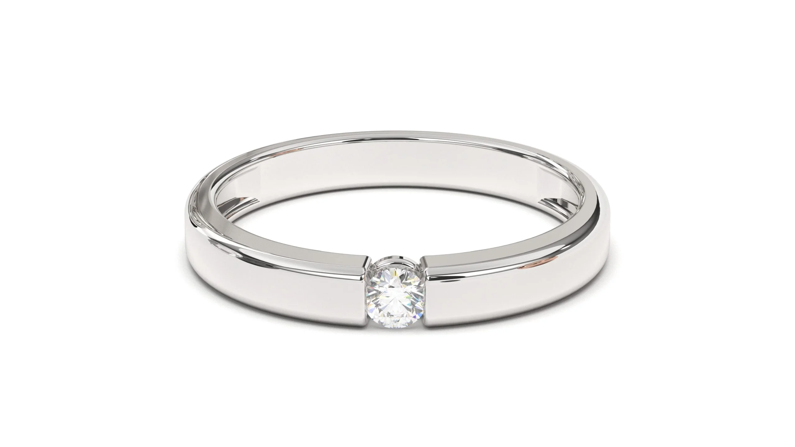 Round brilliant-cut diamond engagement ring sparkling in 18k gold. – Bild 3