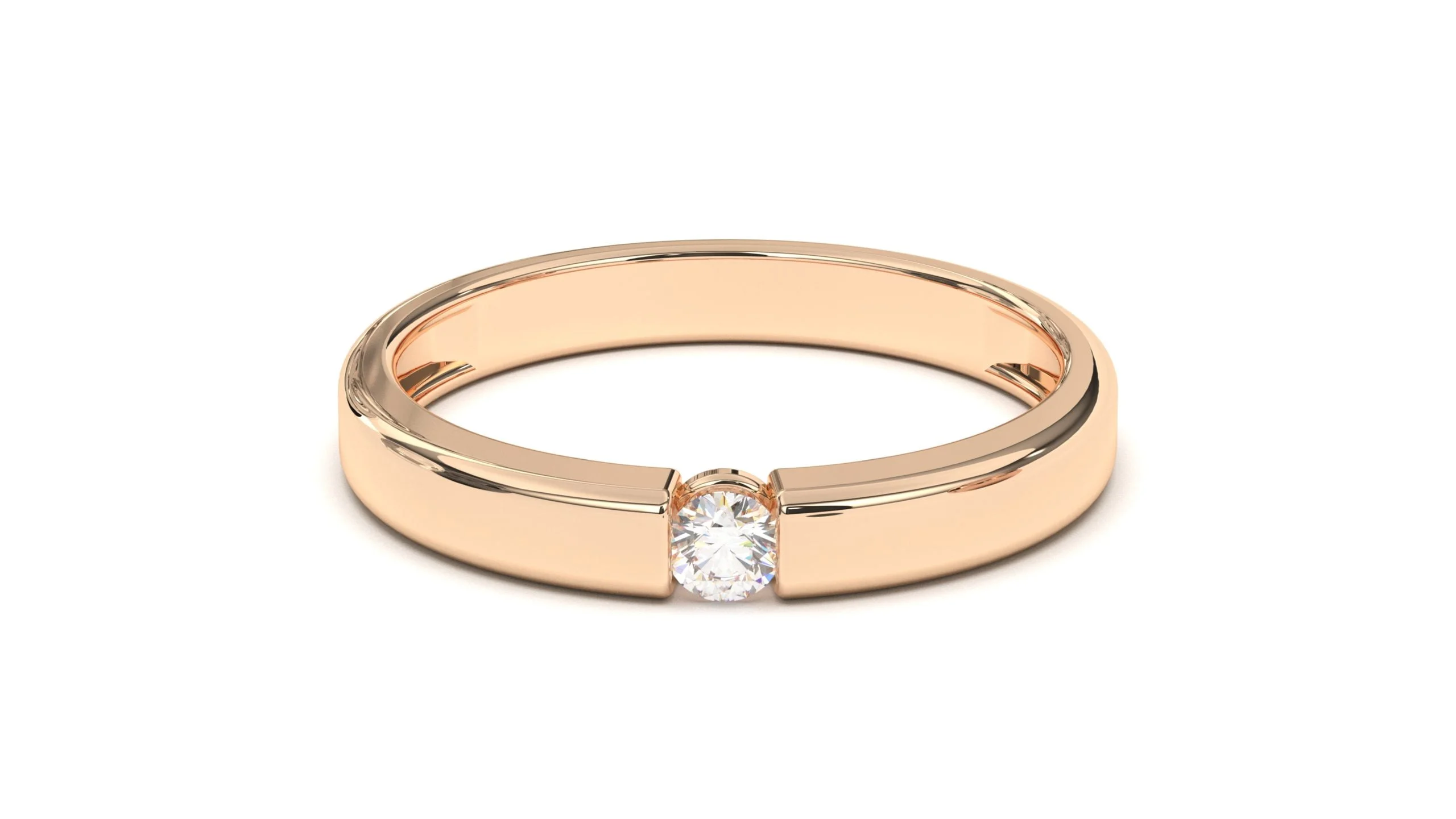 Round brilliant-cut diamond engagement ring sparkling in 18k gold. – Bild 2