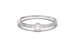 Pavé band with a Bezel Round diamond ring in 18k gold – Image 3
