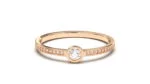 Pavé band with a Bezel Round diamond ring in 18k gold – Image 2