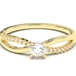 Bracelet Infinity Pavé avec une bague en diamant rond en or 18 carats | Collection princesse