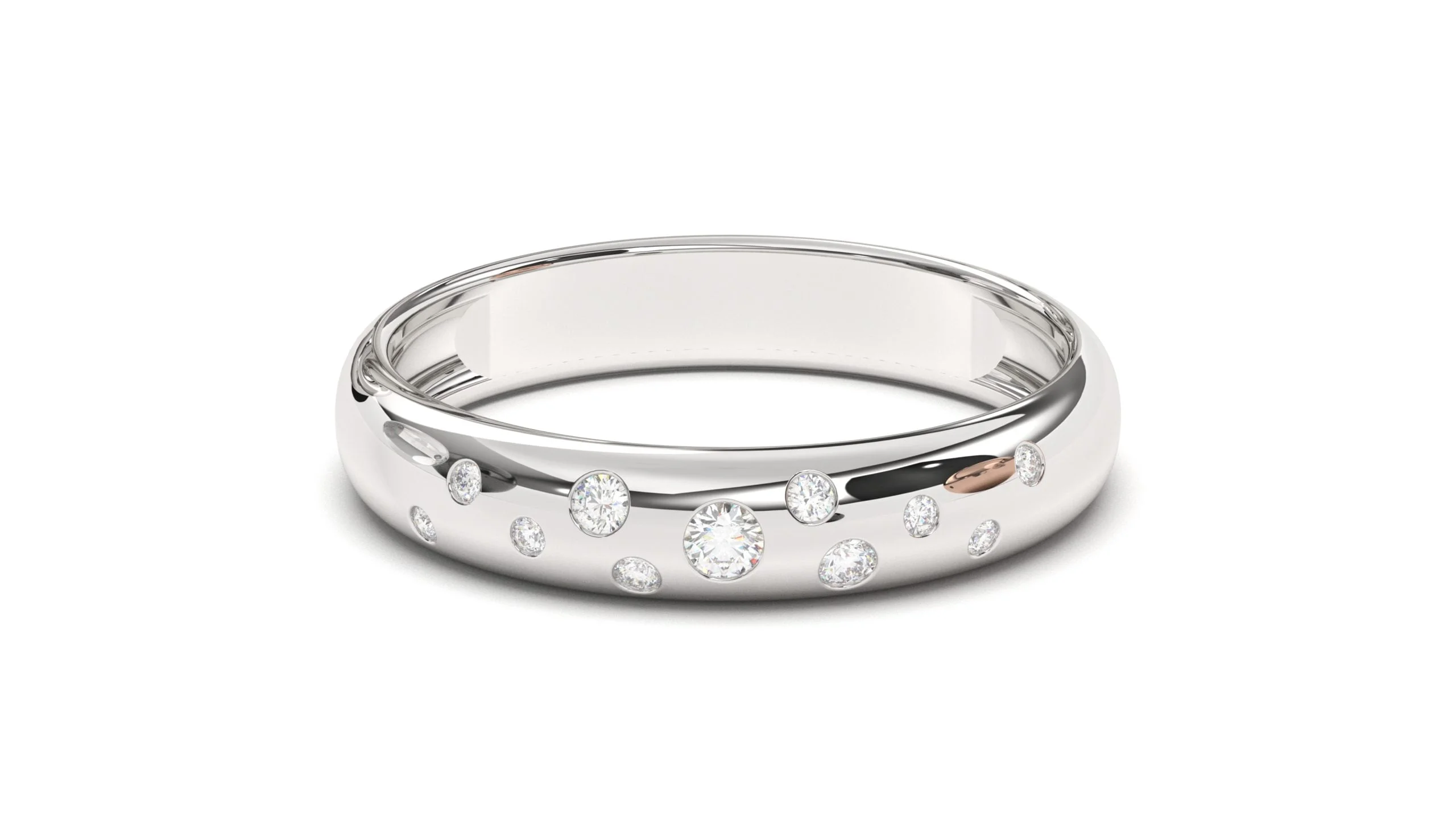 Scattered Diamonds Wedding Band18k gold | Princess Collection - Image 3
