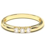 3 Round diamond ring in 18k gold | Princess collection