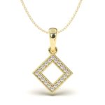 Offener quadratischer Anhänger mit 0,15 ct Diamant 18K Gold