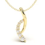 Ciondolo con diamante aerodinamico con oro 18 carati