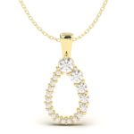 Pear Diamond Pendant with 0.29ct &18K Gold