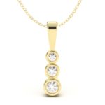 Pendente con tripla lunetta di diamanti con oro 18 carati