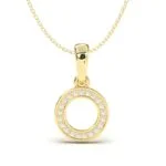 Open Circle 21 Diamant Anhänger mit18K Gold